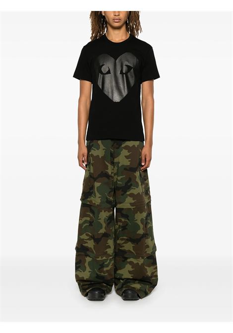 t-shirt con stampa unisex nera COMME DES GARÇONS PLAY | AX-T190-0511